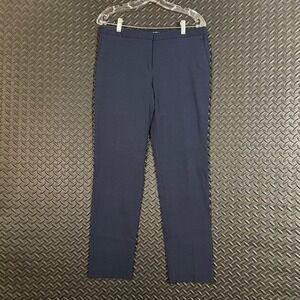 Mario‎ Serrani Navy Blue Textured Stretch Dress Pants Women's Size 8 Ankle